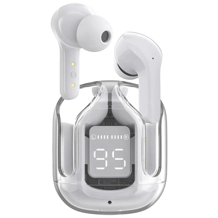 AIR 31 TWS ORIGINAL WITH BIG PACKING TRANSPARENT EARBUDS BLUETOOTH 5.3V White