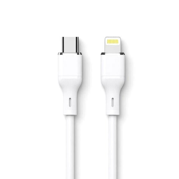 LOGILINK TYPE C TO LIGHTNING SILICONE FAST CHARGING DATA CABLE 1M (1 YEAR WARRANTY) WHITE