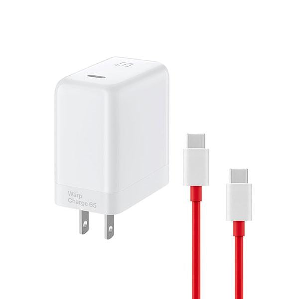 ONEPLUS 65W ORIGINAL SUPER FAST WARP CHARGE  (US PIN) WITH TYPE C TO TYPE C CABLE