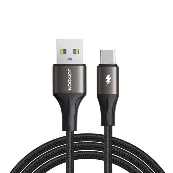 JOYROOM S-A25 LIGHT-SPEED SERIES 3A FAST CHARGING DATA CABLE (USB-A TO TYPE-C) 2M-BLACK