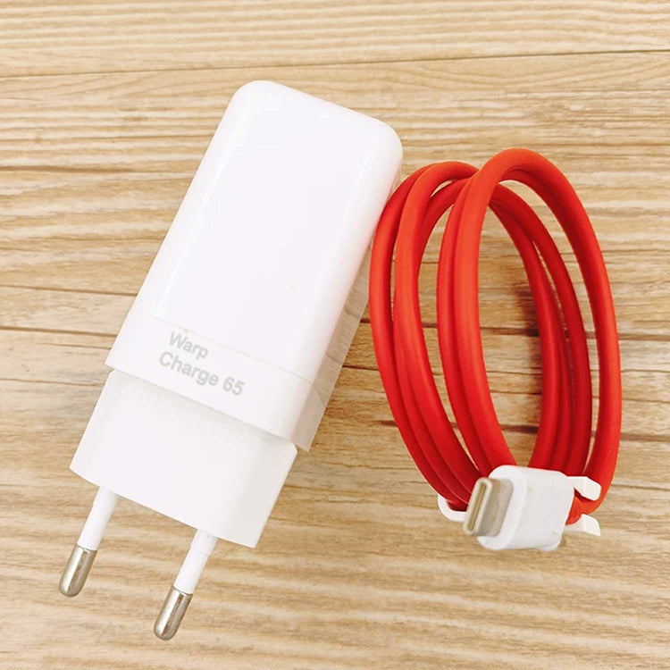 65W ORIGINAL ONEPLUS SUPER FAST WARP CHARGE (EU PIN) WITH USB TYPE C TO TYPE C CABLE