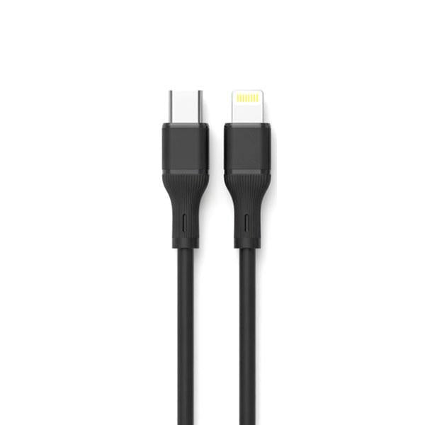 LOGILINK TYPE C TO LIGHTNING SILICONE FAST CHARGING DATA CABLE 1M (1 YEAR WARRANTY) BLACK