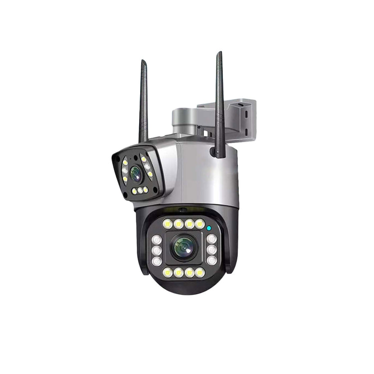 SPEED-X PTZ (SPZ-702) 2 CAMERA LENS WIFI OUTDOOR 4MP COLOR NIGHT VISION WITH V380 PRO APP