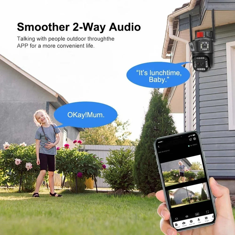 SPEED-X PTZ (SPZ-803) 3 CAMERA LENS WIFI OUTDOOR 6MP COLOR NIGHT VISION WITH V380 PRO APP