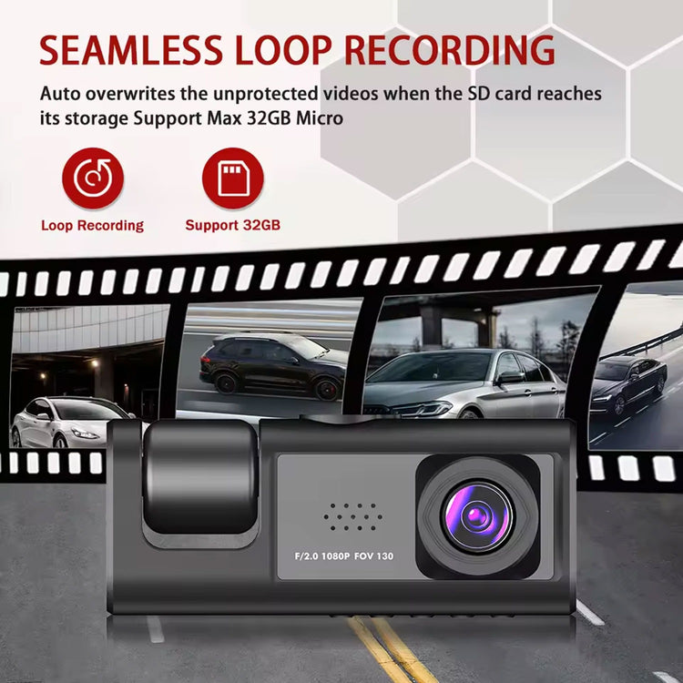 Y16 3 Channel Dash Cam Hd 1080p