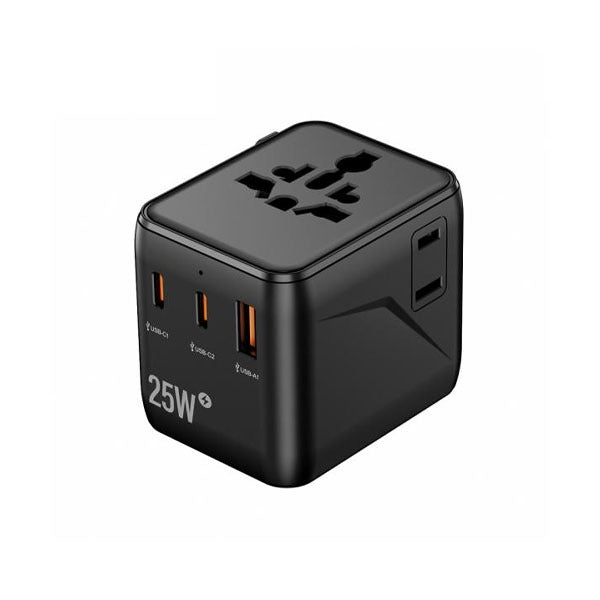 SPEEDX SP-TCW02 TRAVEL ADAPTER 25W PD 2C+1A+2AC FAST CHARGING (NEW)