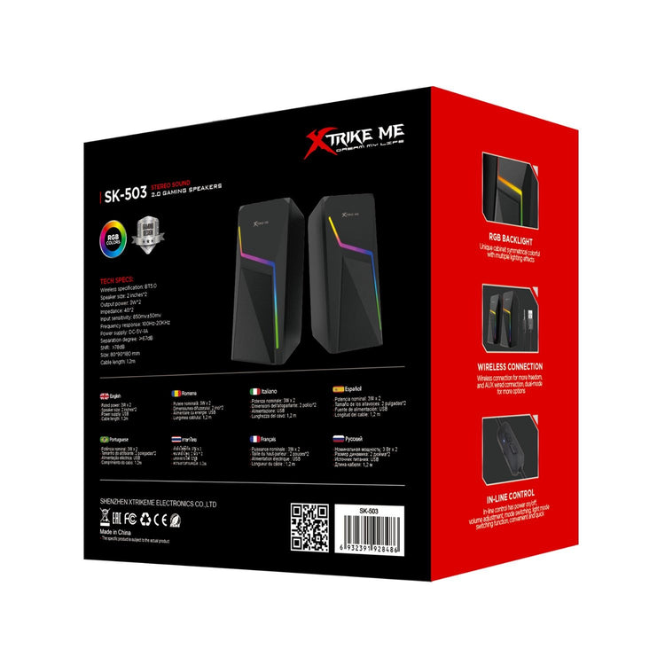 Xtrike Me Sk-503 Dream My Life Backlit 2in1 Soundbar Speaker