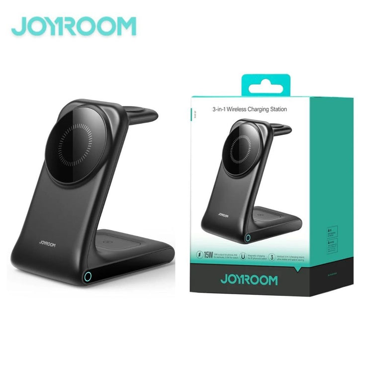JOYROOM JR-W15 3-IN-1 WIRELESS CHARGING STATION BLACK