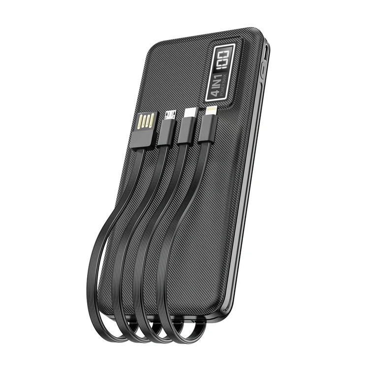 ASPOR A300 POWER BANK ORIGINAL 10000MAH LI-POLYMER BATTERY 4 IN1 POWER BANK BLACK