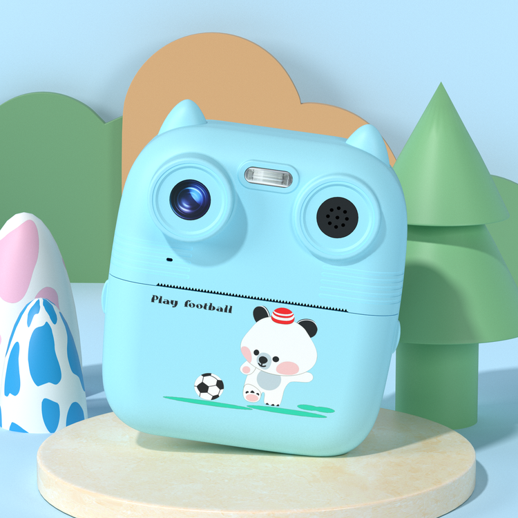D8S CHILDRENS TIME FRONT/BACK REAR HD DIGITAL THERMAL PRINT CAMERA 1080P 48MP BLUE